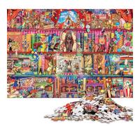 Circus Book Shelf Adults Fun 300 Pieces Wooden Jigsaw Puzzles Stress Relief Education Game Home Decoration Toy Intellectual Game Relaxation And Intelligence 300pcs (40x28cm)