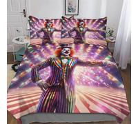 Circus Clown 3D Printed Duvet Cover Set Microfibre Soft Quilt Covers Easy Care Quality Comforter Cover Bedding Sets with Pillowcase for Teen Adult Kids Double (200x200cm)