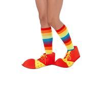 Circus Clown Spotty Shoe Covers Clowns Fancy Dress Accessory Mens Ladies