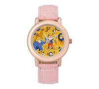 Circus Clown Women's Wrist Watch Easy Reader with Leather Strap Analog Display Wonderful Ladies Gifts