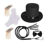 Circus Costume Accessories | Epaulets Kit with Shoulders and Bowknot, Bow Tie Gloves, Hat for Women Men, Cosplay Theme