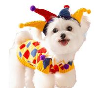 Circus Dog and Cat Costumes, Pet Cosplay Costume Set for Fall and Winter, Warm Dog Jumper with Hat, Funny Pet Outfits for Halloween, Christmas and Holidays, Suitable for