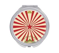 Circus Folding Make Up Mirror, Compact 2X/1X Magnification Mirror, Women Portable Travel Makeup Mirror 2.4 x 2.4 inch
