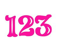 Circus Font Number Waterproof Decal - Easy to Apply - Custom Wheelie Bin Stickers/Recycling Box/House Sign (Pink, 10cm (3.9") Tall)