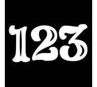 Circus Font Number Waterproof Decal - Easy to Apply - Custom Wheelie Bin Stickers/Recycling Box/House Sign (White, 10cm (3.9") Tall)