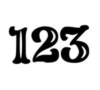 Circus Font Number Waterproof Decal - Easy to Apply - Custom Wheelie Bin Stickers/Recycling Box/House Sign (Black, 18cm (7.1") Tall)