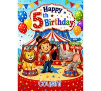 Circus Fun Boys 5th Birthday Card for Cousin