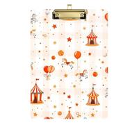 Circus Gingham Pattern Clipboard Unbreakable Plastic for Soccer Truck Driver Size 9 x 12