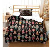Circus Performers-Vintage Carnival Illustration Duvet Cover Set 2 PCS Hotel Quality Quilt Cover Bedding Bed Covers with Pillowcases with Zipper Closure Breathable Stylish Comforter Single（135x200cm）