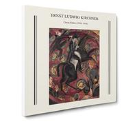 Circus Riders By Ernst Ludwig Kirchner Canvas Print | Gallery Wrapped 30mm Frame Wall Art | 14x14 inches | Ready to Hang | Surrealist Picture | Living Room Bedroom Lounge Office