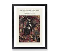 Circus Riders By Ernst Ludwig Kirchner Exhibition Museum Painting Framed Print | A4 Black Framed Wall Art | Ready to Hang | Modern Historical Picture | Living Room Bedroom Lounge Office