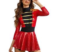 Circus Royal Guard Halloween Costume Marching Band Sequin Tassel Drum Majors Majorette Performance Dress Cosplay Stage Party