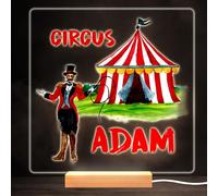 Circus Show Tent Ringmaster Colourful Square Personalised Gift Lamp Night Light | Personalised Gift For Home, Lamp Room Décor | Kids & Adults Night Lights With Name | Personalised Gift For Bedroom |