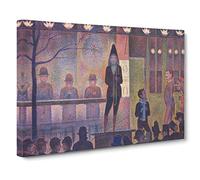 Circus Sideshow By Georges Seurat Canvas Print | Gallery Wrapped 30mm Frame Wall Art | 24x16 inches | Ready to Hang | Impressionist Picture | Living Room Bedroom Lounge Office