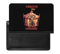 Circus Strongman Passport Holder Travel Wallet Cover Case with Card Slot Organiser for Men Women