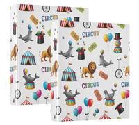 Circus Tents Three Ring Binder 1.5 Inch, D Ring Binder with Clipboard Large 3 Binders for School, College, Office (2 Pack)