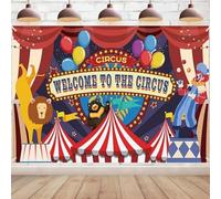 Circus Theme Backdrop Welcome to The Carnival Background for Circus Carnival Party Decoration Supplies Animals Birthday Banner
