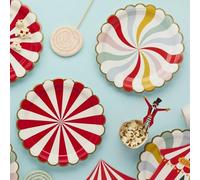 Circus Theme Carnival Party Paper Plates - Pack of 8 Funfair Theme Tableware for Birthday Celebrations