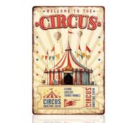 Circus Welcome Circus Amazing Show Mural Hanging Wall Plaque Novelty Metal Signs For Home Yard Basement 20X30cm