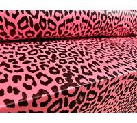 Ciré p.u. Coated Stretch Single Jersey Wet Look Fabric, per metre - Cheetah Animal Print - hot Pink