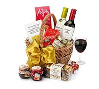 Cirencester Congratulations Hamper with Red & White Wine - Wine Gift Basket with Cheddar, Pâté, Shortbread, Cake & Chocolate Truffles - Congratulatory Gift Baskets, from Regency Hampers