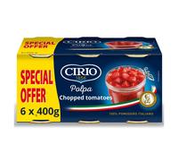 Cirio Chopped Tomatoes, Polpa, Italian Tinned Tomatoes, Canned 400g (Multipack of 6)