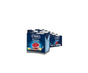 CIRIO Passata, Smooth Sieved Tomatoes, Tomato Sauce, Italian, Carton, 500g (Pack of 12)