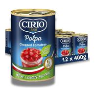 CIRIO Polpa, Chopped Tomatoes, 100% Italian, Climate Neutral, Canned, Tinned, 400g (Pack of 12)