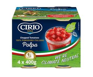 CIRIO Polpa Chopped Tomatoes, Italian, Canned, Tinned 4 x 400g
