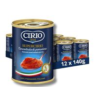 CIRIO Supercirio, Double Concentrated Tomato Purée, Tomato Paste, Italian, Tinned, Canned, 140g (Pack of 12)
