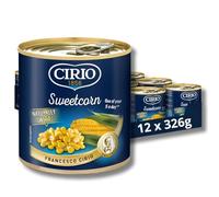 CIRIO Sweetcorn, Canned, Tinned, 326g (Pack of 12)
