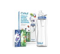 Cirkul 32oz. BPA-Free Plastic Water Bottle Starter Kit with Navy Lid, 2 Flavor Cartridges (1 LifeSip Blueberry Grape, 1 GoSip Kiwi Berry) Zero Calories and No Sugar