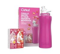 Cirkul 32oz. Hot Pink Stainless Steel Water Bottle Starter Kit with Pink Lid and 2 Flavor Cartridges (1 LifeSip Strawberry, 1 GoSip Passion Fruit Dragon Fruit) Zero Calories and No Sugar
