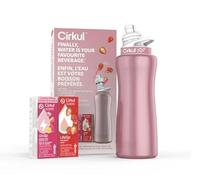 Cirkul 32oz. Rose Gold Stainless Steel Water Bottle Starter Kit with Rose Gold Lid and 2 Flavor Cartridges (1 LifeSip Strawberry, 1 GoSip Passion Fruit Dragon Fruit) Zero Calorie and No Sugar