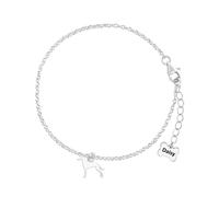 Cirneco dell'Etna Silhouette Silver Chain Bracelet - Personalised