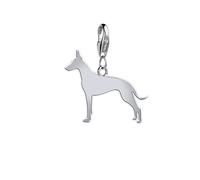 Cirneco dell'Etna Silhouette Silver Charm