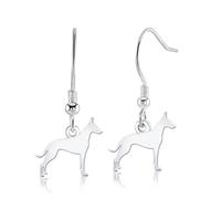 Cirneco dell'Etna Silhouette Silver Earrings