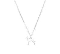 Cirneco dell'Etna Silhouette Silver Necklace - Personalised