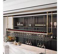 CIRONI Ceiling Wine Glass Rack, Ceiling Mounted Wine Bottle Holder, Hanging Wine Glasses Storage Hanger Organizer, Wine Glass Drying Rack for Kitchen,Bar and Restaurant 80/100/120cm