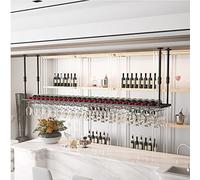 CIRONI Ceiling Wine Glass Rack, Ceiling Mounted Wine Bottle Holder, Hanging Wine Glasses Storage Hanger Organizer, Wine Glass Drying Rack for Kitchen,Bar and Restaurant 80/100/120cm