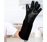 CIRONI Extreme Heat Resistant Gloves, Waterproof Long Sleeve Grill Gloves, Silicone Oven Mitts, for Cooking, Grilling, Barbecue, Non-Slip Grip, 1 Pcs