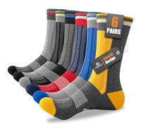 Cirorld Men's Cushioned Moisture Wicking Breathable Work Socks, 6 Pairs