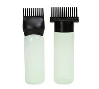 Cirraorive 2Pcs Comb Bottles Hair Dye Bottle Brushes Hair Coloring Dyeing Bottles 160ml 170ml Empty Bottles for Home, Clear