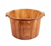 Cirraorive Foot Soaking Tub Deep Foot Bath Basin Massage Base Bucket Comfortable Design Suitable for Home Care Dormitory Relaxation, Thickened Wood Grain