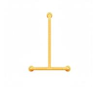 Cirraorive Grab Bar Rail Support with Strong Stainless Steel Inner Core and Anti Slip Surface Space Saving Wall Mount Triangular Shape Suitable for Elderly Limited Toilet, Yellow