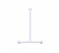 Cirraorive Grab Bar Rail Support with Strong Stainless Steel Inner Core and Anti Slip Surface Space Saving Wall Mount Triangular Shape Suitable for Elderly Limited Toilet, White