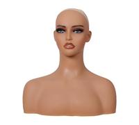 Cirraorive Manikin Head And Shoulders Upper Body Model Professional Multipurpose Realistic Hairpiece Head Stand for Makeup Earrings Ear