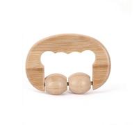 Cirraorive Massage Roller Wooden Body Roller Manual Massager Handheld Trigger Point Massager Muscle Relaxation Tool Ergonomic, Hemlock Wood Two-Bead Hand Massager 11 8cm