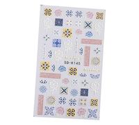 Cirraorive Nail Sticker 5D Embossed Flower Carving Mandala Leaf Geometric Self- Decal for Gel Fingernail Manicure Suitable for Women Home, 5D-K145