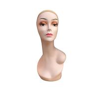 Cirraorive Women Bald Mannequin Head Left Shoulder Female Manikin with Makeup Display Model for Necklaces Headwear Glasses, Style A